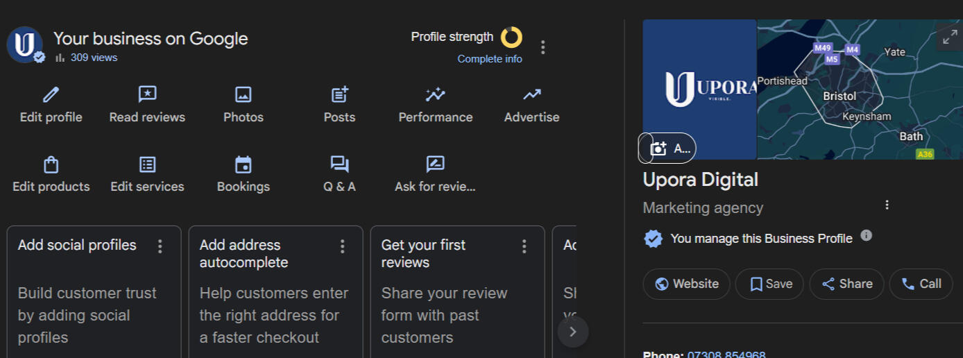 Example image of google business profile Google business profile of a business